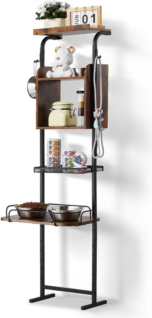 Stazione di alimentazione per cani Porta ciotola per cani Barra di alimentazione rialzata 50x19,8x145cm