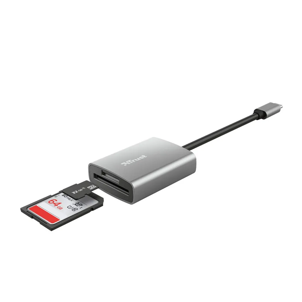 Lecteur de Cartes USB-C TRUST 24136 : Solution Transfert Rapide SD