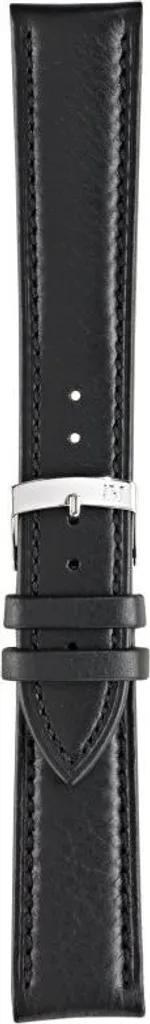 Bracelet Morellato cuir noir 22mm souple avec boucle acier inoxydable