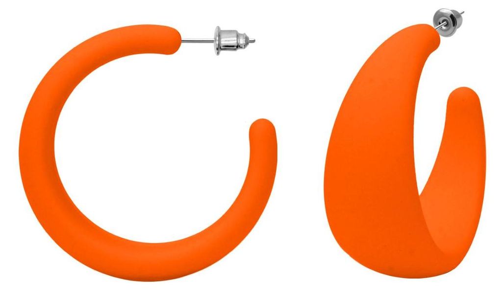 auffällige Creolen / Ohrringe in knalligen Farben - orange Produktbild 