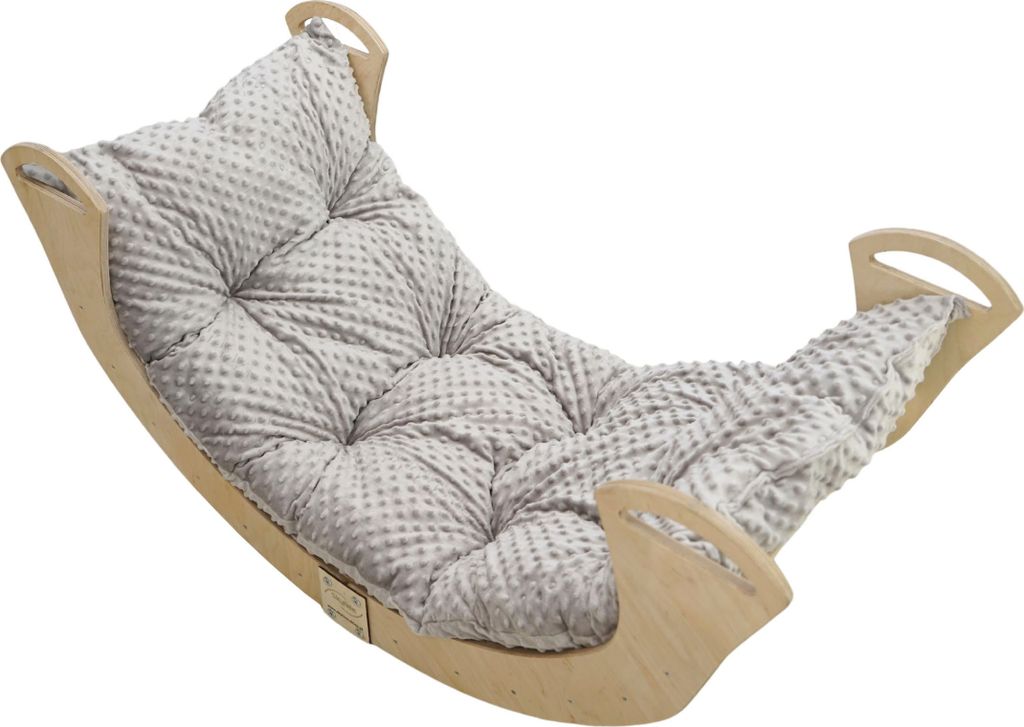 Skyline Holz Kletterbogen Klettergerüste Kletterdreieck Baby Kletterwippe Holzbogen für Kinder Montessori Lack Klappbar, mod.C, 113x51x56cm, Grau