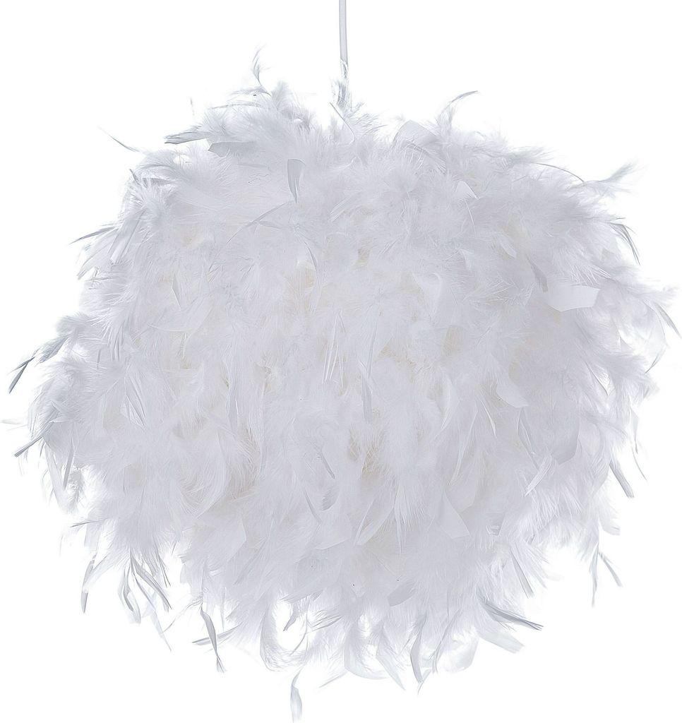 BELIANI Lampa wisząca biała sztuczne pióra kula 40 x 34 cm Zdjęcie produktu 