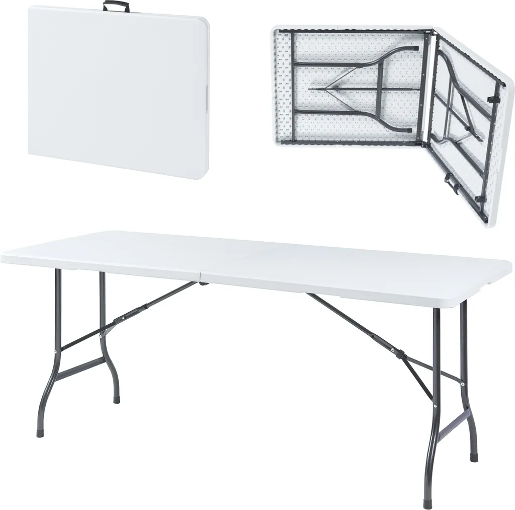 Table pliante 180cm Ljusnarsberg avec plateau blanc résistant et durable