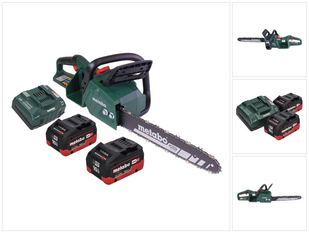 Metabo MS 36-18 LTX BL 40 Akku Kettensäge 36 V ( 2x 18 V ) 40 cm 22 m/s Brushless + 2x Akku 10,0 Ah + Ladegerät