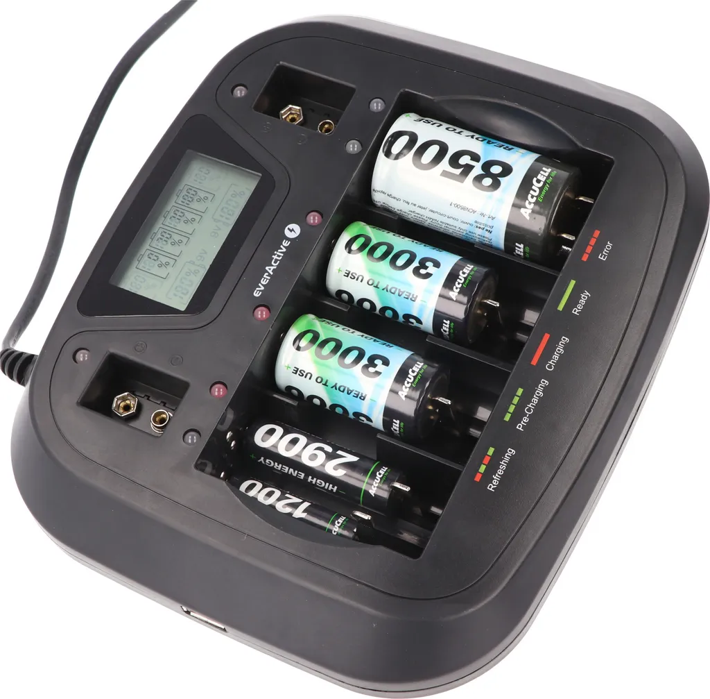 Chargeur de Batterie Universel everActive NC-900U LCD Multi-Format - 14