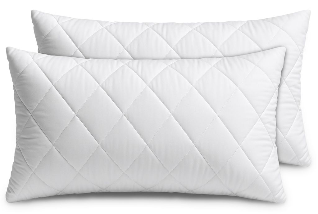 2er Set Kissen (50x70 cm) - Dekokissen für Bett und als Zierkissen - Mit Reißverschluss - Sofakissen für Couch und Sofa - Waschbar bis 60° - weiß