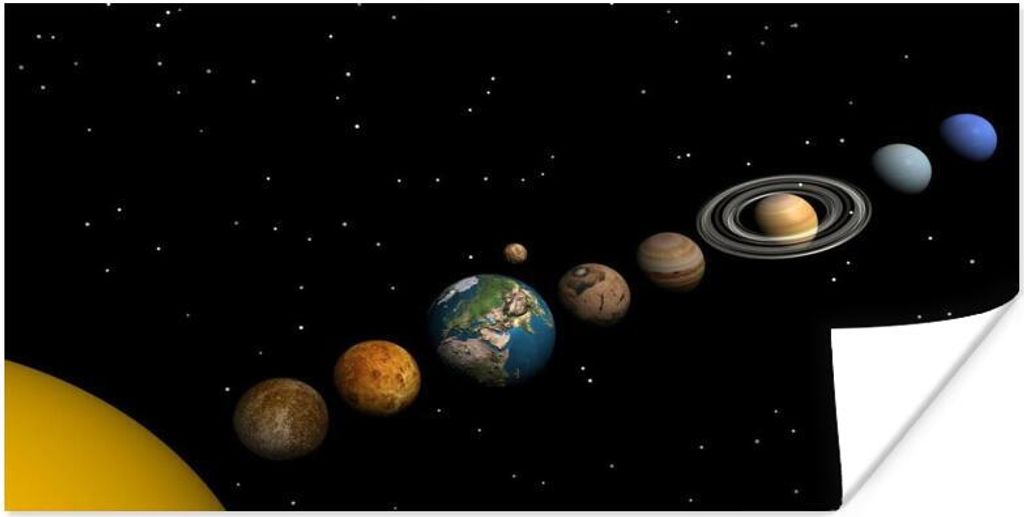 MuchoWow Poster Konjunktion mit dem Sonnensystem 150x75 cm - ohne Rahmen