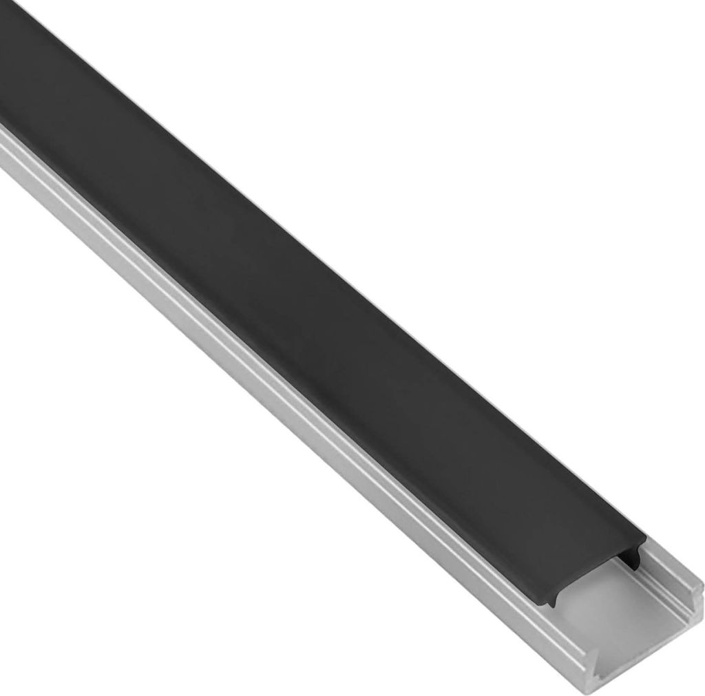 A15 LED Profil Silber 1m Abdeckung schwarz