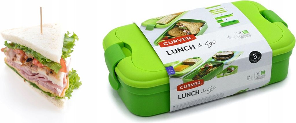 Lun&Go Frühstücksbox mit Besteck, grün Produktbild 
