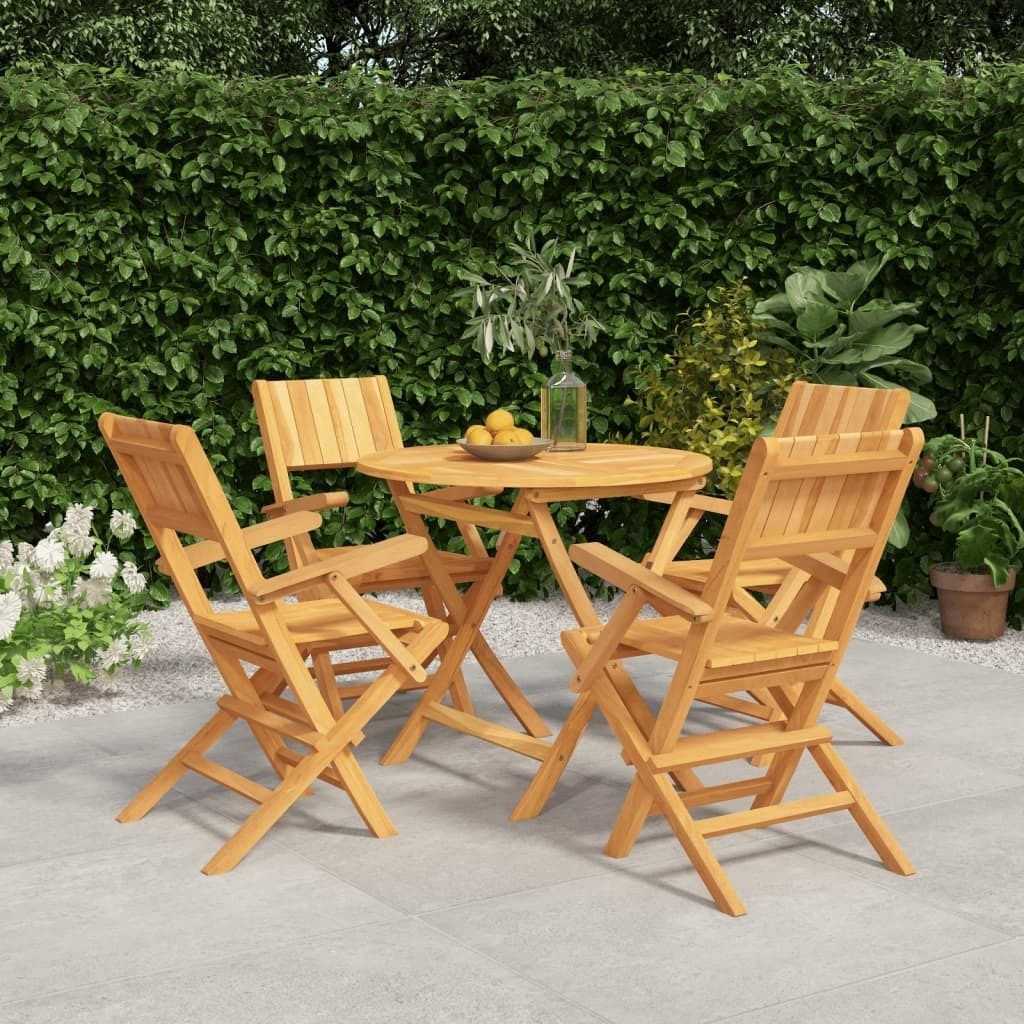 Möbel 5-tlg. Garten-Essgruppe Massivholz Teak - Terrassenmöbel 3155021