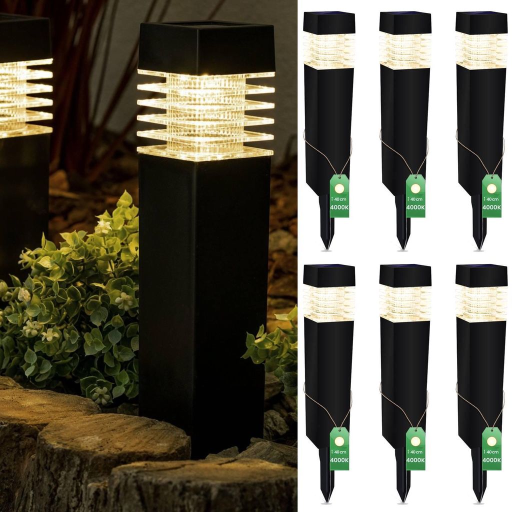 LUMILED Solární světla Zahradní sada 6 solárních lamp se Obrázek produktu 