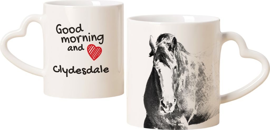 Clydesdale - Tasse mit Hund, entzückende Tasse mit herzförmigem Henkel, universelles Geschenk der Marke Art-Dog