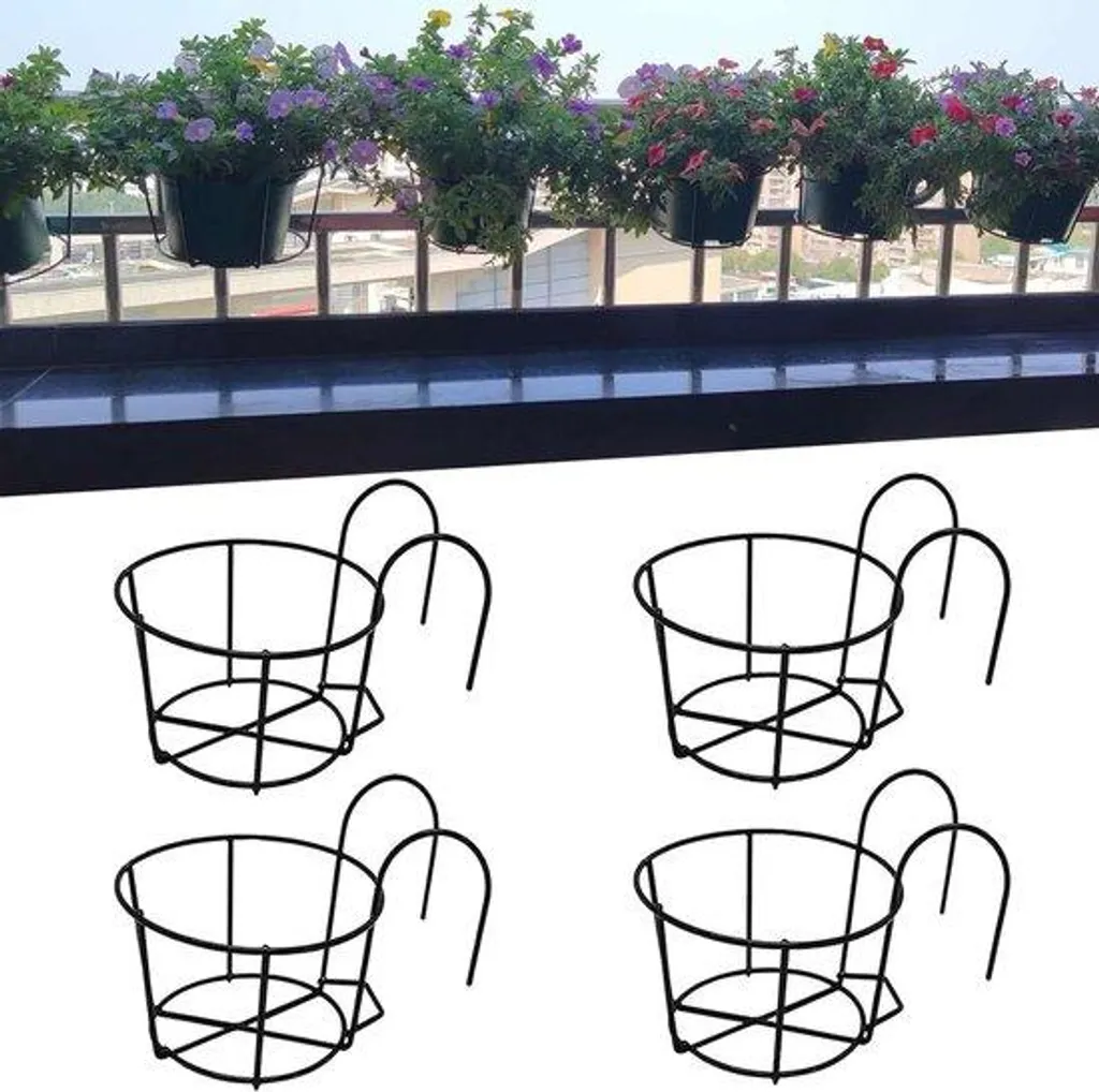 Support de plante suspendu en métal - Jardinière balconnière en fer 60cm