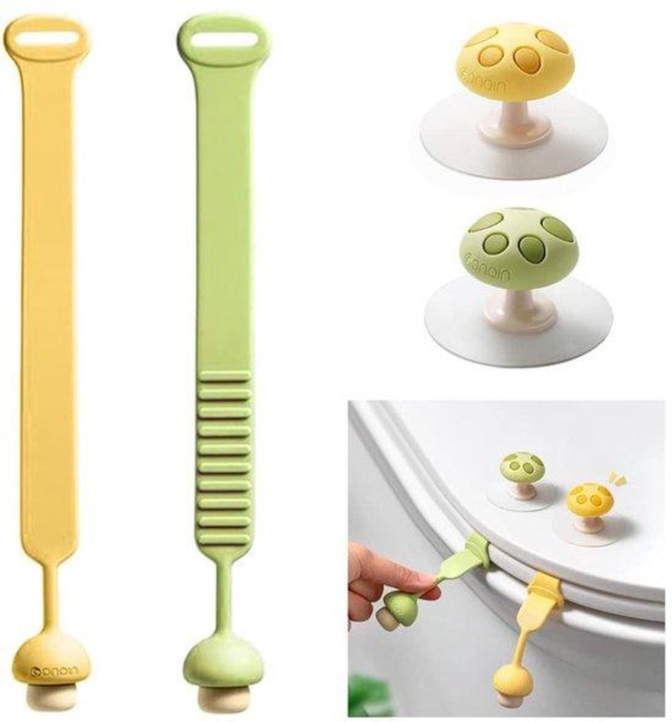 Silikon Toiletbrillifter 4er Set, tragbar, selbstklebend, für Heim, Büro und Hotel (Toiletartikel)