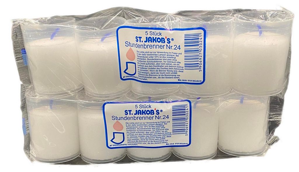 1 Pack, 5 St., St. Jakobs Stundenbrenner Nr. 24, Öllicht, Produktbild 