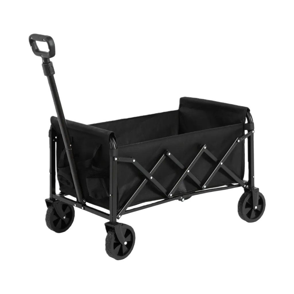 Chariot de transport pliable robuste pour plage et jardin - 120L Noir