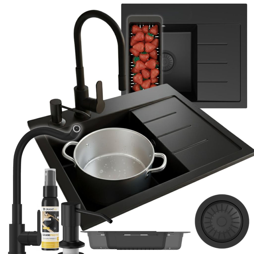 Granitan - Granitový drez - Drez 60x50 cm - Kuchynský drez Obrázok produktu 