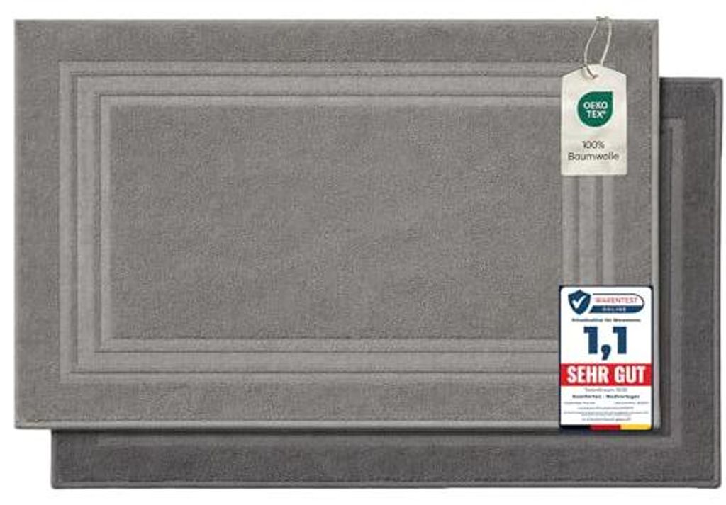 Komfortec 2-tlg. Badvorleger Set Frottee Waschbar 100% Produktbild 