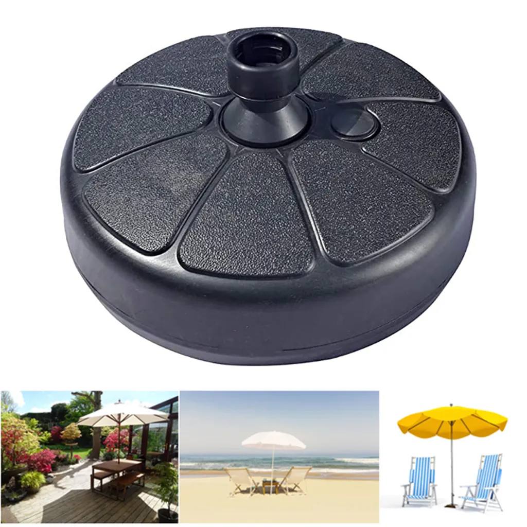Base de parapluie ronde remplissable en plastique robuste noir 45cm