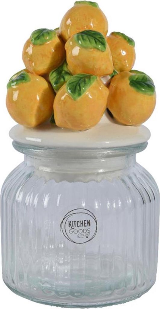 Decoris voorraadpot citroen 19cm glas aarderwerk