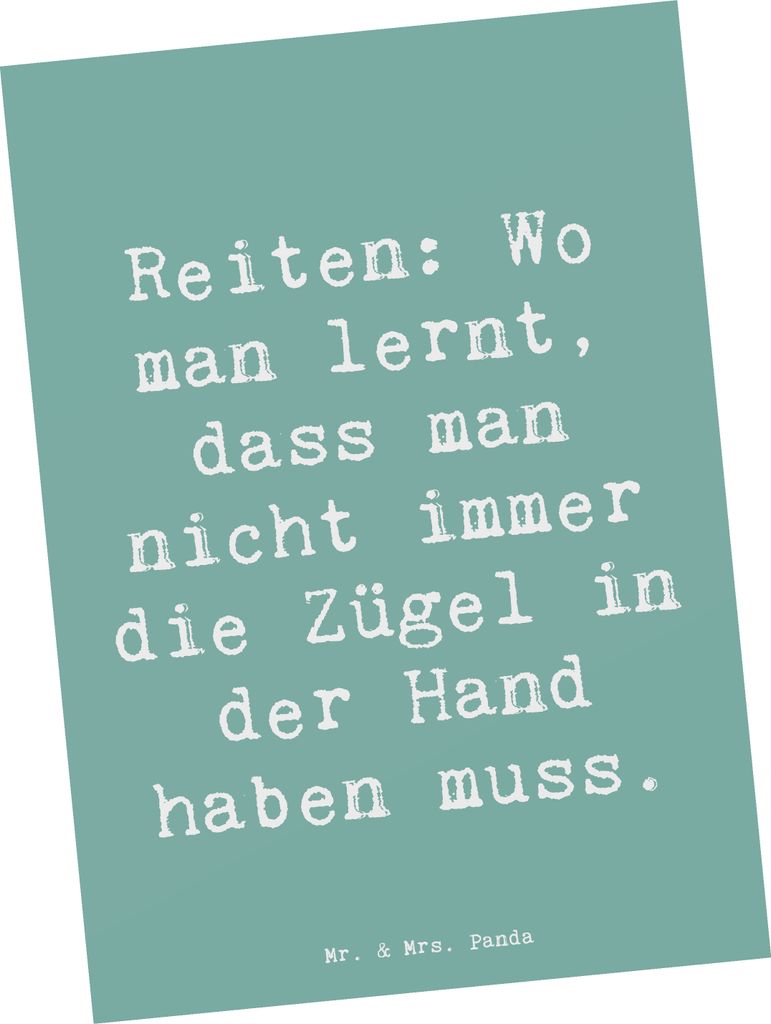 Mr. & Mrs. Panda Grußkarte Spruch Reiten Freiheit - Meeresbrise - Geschenk, Vertrauen, Sport, Ansichtskarte, Ansichtskarten, Zügel loslassen, Spo...