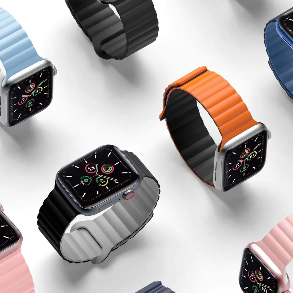 Watch Ultra - 49 mm, Watch Ultra 2 - 49 mm, Watch SE - 44 mm, Watch SE 2023 - 44 mm, Watch SE 2022 - 44 mm, Watch 9 - 45 mm, Watch 8 - 45 mm, Watch 7 - 45 mm, Watch 6 - 44 mm, Watch 5 - 44 mm, Watch 5 - 44 mm, Watch 4 - 44 mm, Watch 44 mm, Watch 42 mm, Watch 3 - 42 mm, Watch 2 - 42 mm, Watch 1 - 42 mm, Watch 1 - 42 mm, Watch 10 - 46 mm Cinturino: imoshion Magnetisches Silikonband - 8