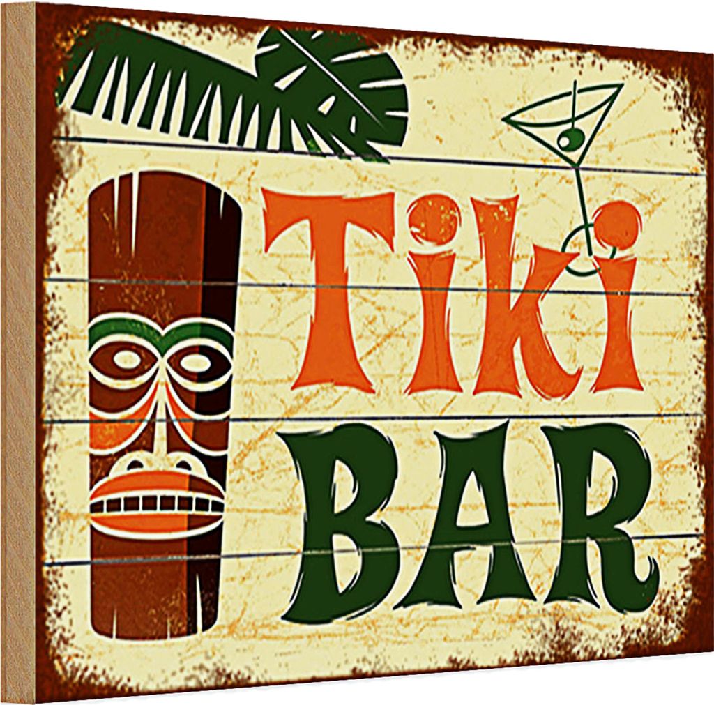 Holzschild Spruch 30x20cm TIKI Bar Cocktail