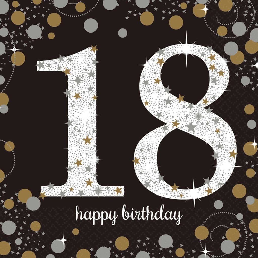 16 tovaglioli 18 Sparkling Celebrations argento e oro - 18° Immagine del prodotto 