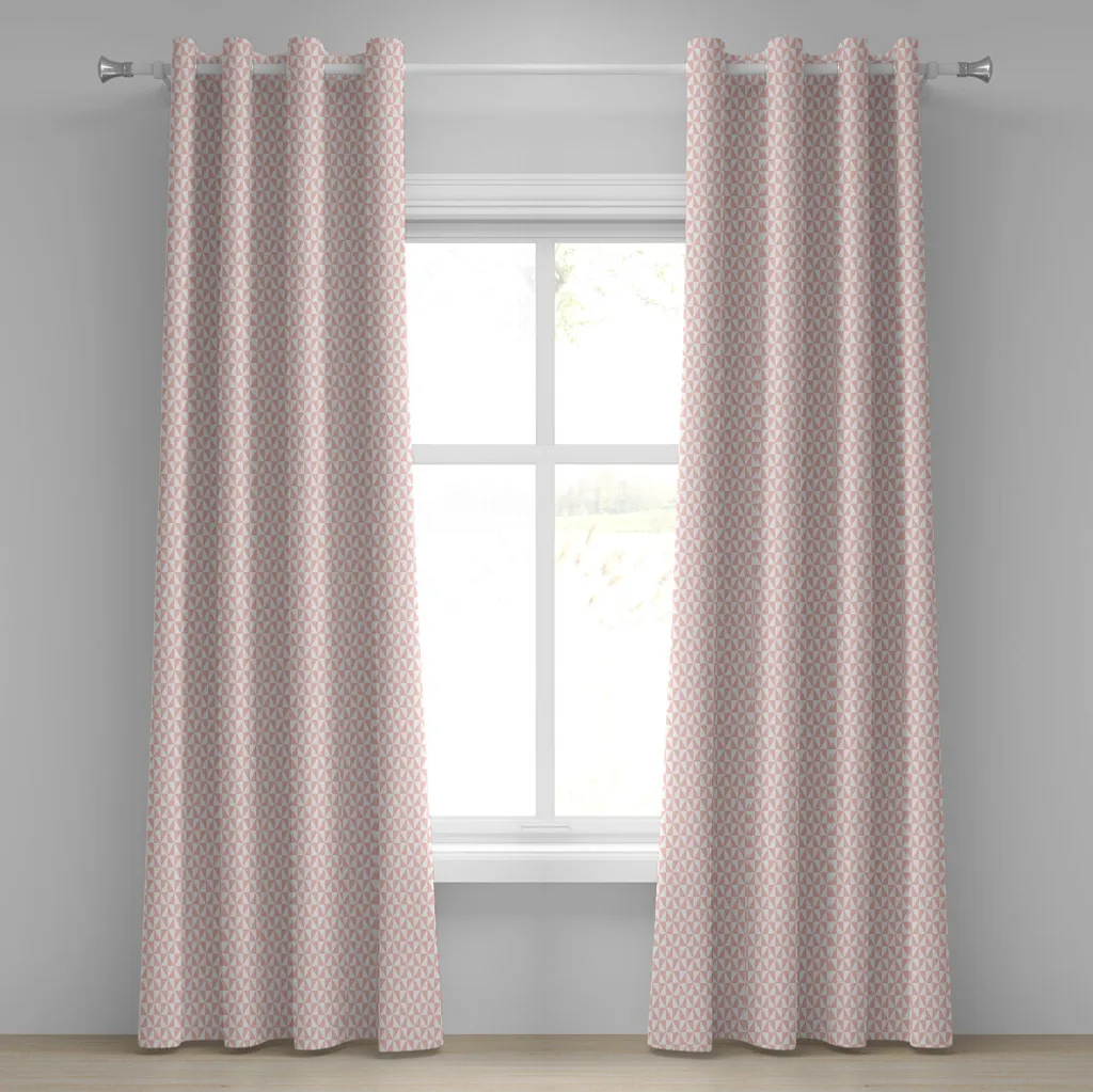 Tenda Geometria Rosa Pallido ABAKUHAUS 280x175cm Occhielli Acciaio