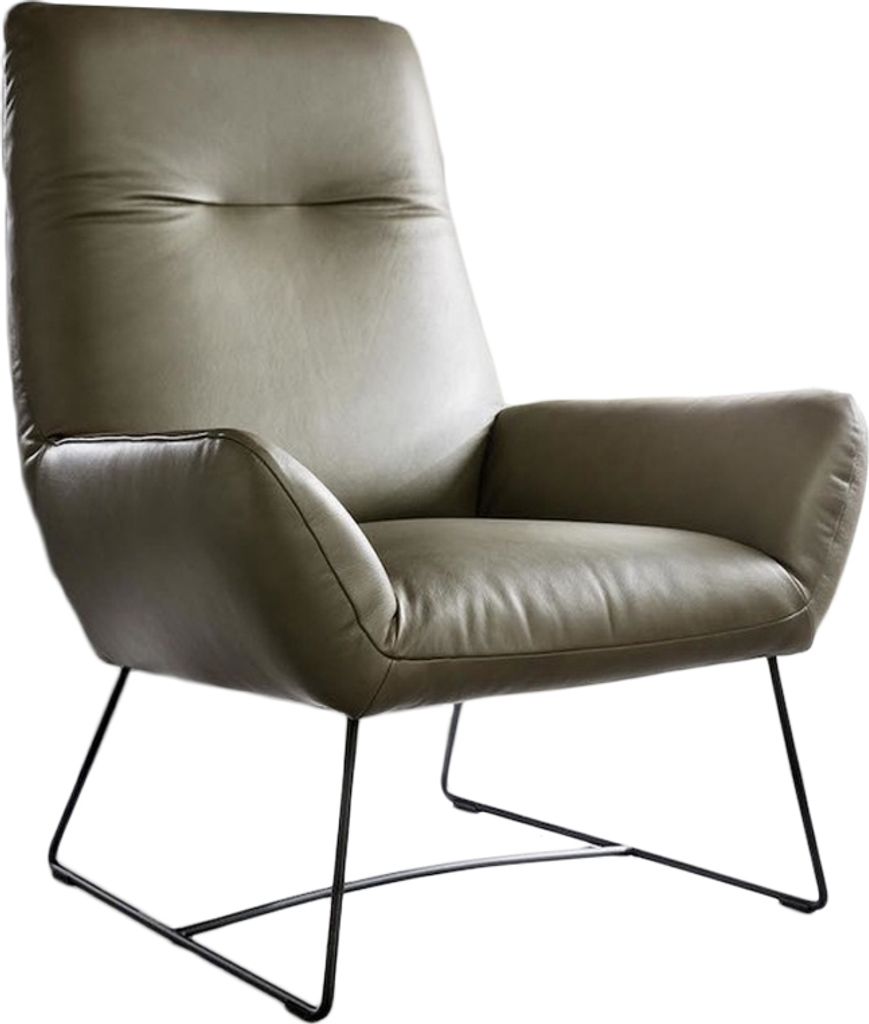 KAWOLA Sessel BISA Leder olivgrün