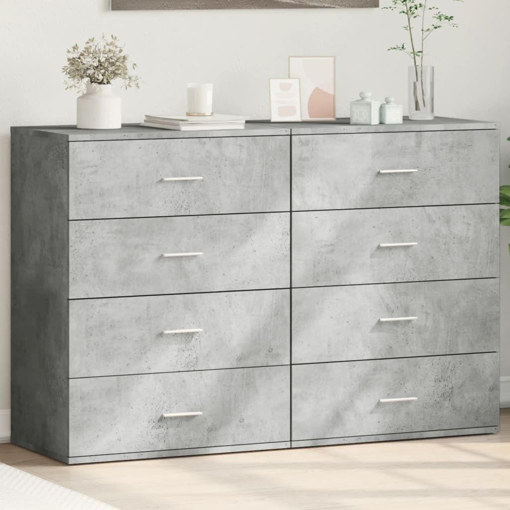 Maison Exclusive - Sideboards 2 Stk. Betongrau 60x39x80 cm Holzwerkstoff