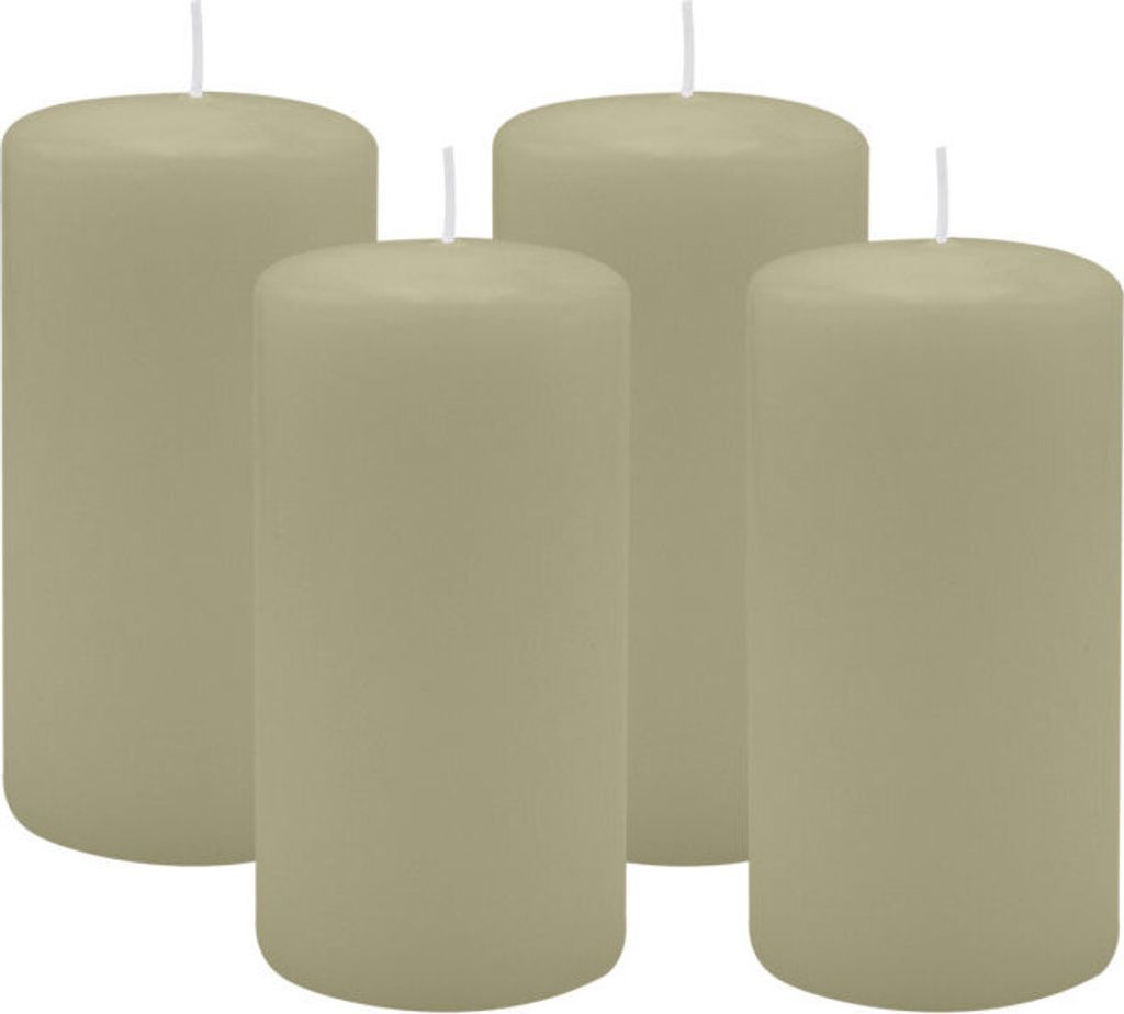 4er Set Adventskranzkerzen Antik Grün Ø 60 x 100 mm