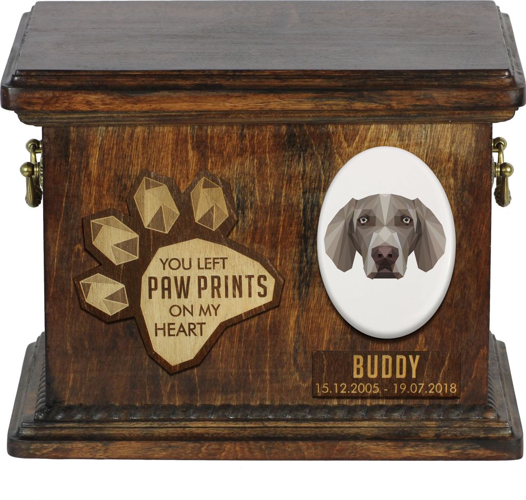 Weimaraner, Weimaraner Vorstehhund Personalisierte Hundeurne mit Gravur, Erinnerungsbox für Hundeknochen von der Marke Art-Dog