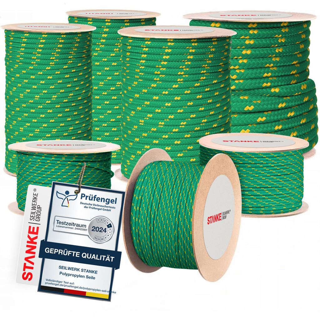 Seilwerk STANKE Corde polypropylène verte avec fils Image du produit 