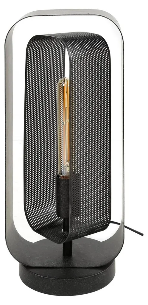 Lampe de chevet noire en métal mesh 18 cm - Éclairage d'appoint moderne