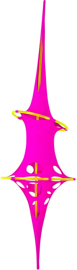 1,60m PSYWORK Schwarzlicht Deko Objekt Hyperbolic Paraboloid "Pink Poison"