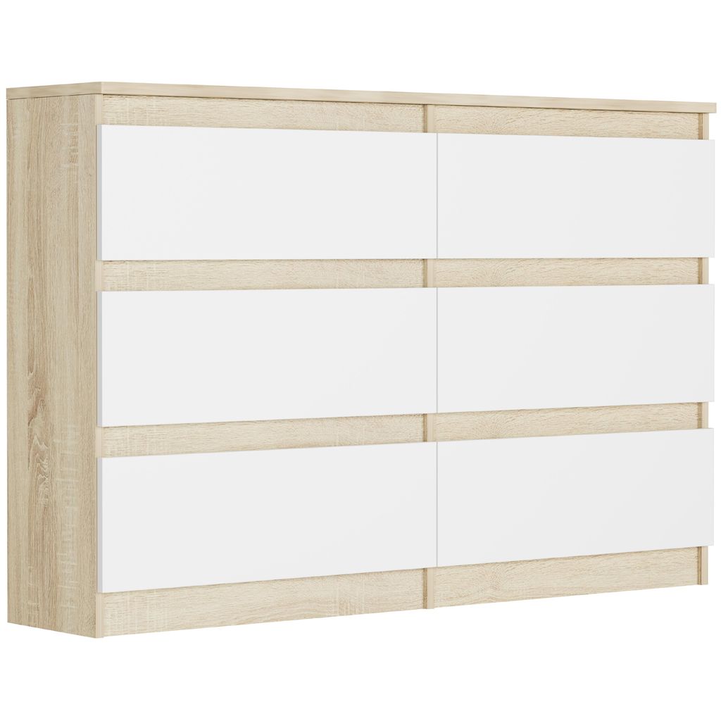 Komoda 120 cm, 6 zásuviek, skriňa FRAMIRE R-120, mix sonoma Obrázok produktu 