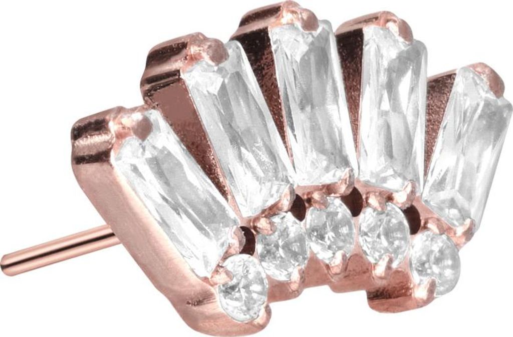 Piercing-Zubehör Titan Aufsatz mit Push Pin 10 EINGEFASSTE KRISTALLE