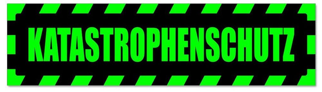 Kiwistar - Autoaufkleber - Grün - Schwarz - 30 x 8 cm - Katastrophenschutz gestreift - Hinweis Aufkleber Sticker für Auto, Kfz, Fahrrad, PKW, LKW