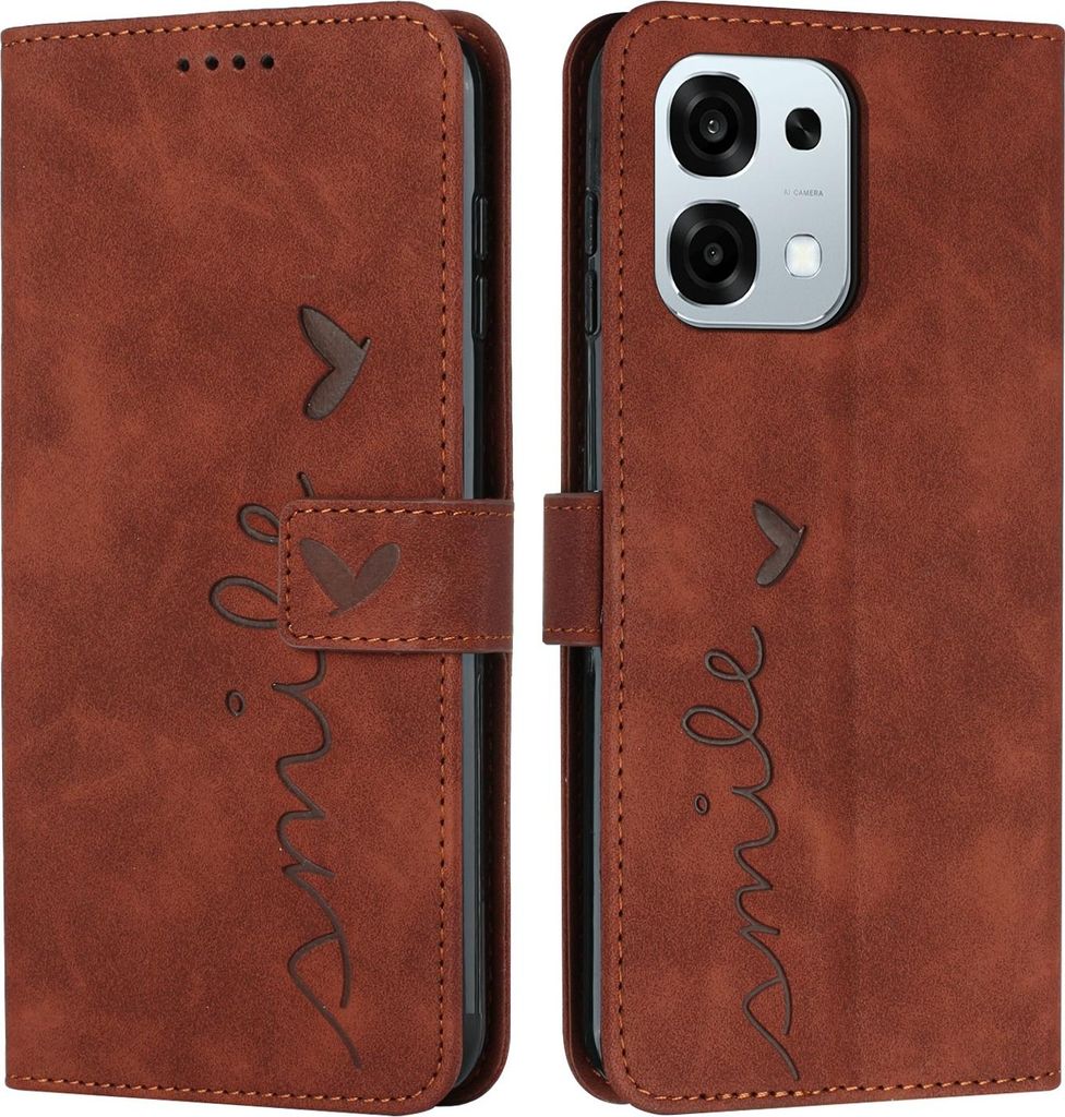 OPPO A6 Pro 5G Hülle - Coverup Smile Klapphülle - Braun