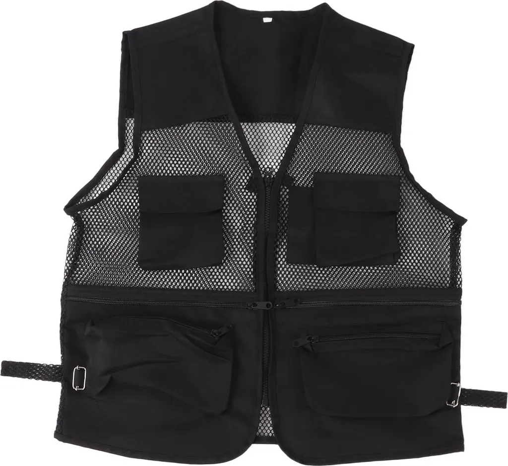 Gilet Tattico Nero XXL Estivo: Resistente e Traspirante Multitasche