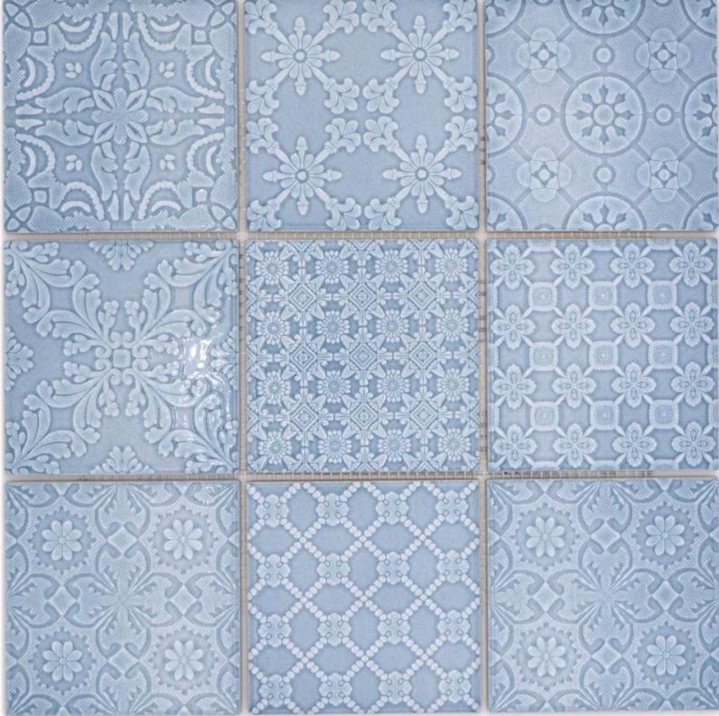 Jasba Clara Mosaik Keramik Steinzeug nordic blue glänzend Retrooptik Küche Bad Dusche MOSJBC135 1 Matte