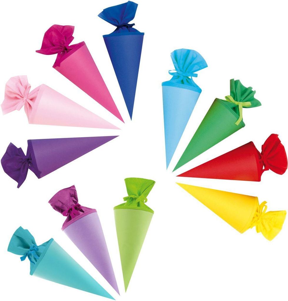 Bastelschultüte Buntkarton 15 cm bunt Goldbuch Produktbild 