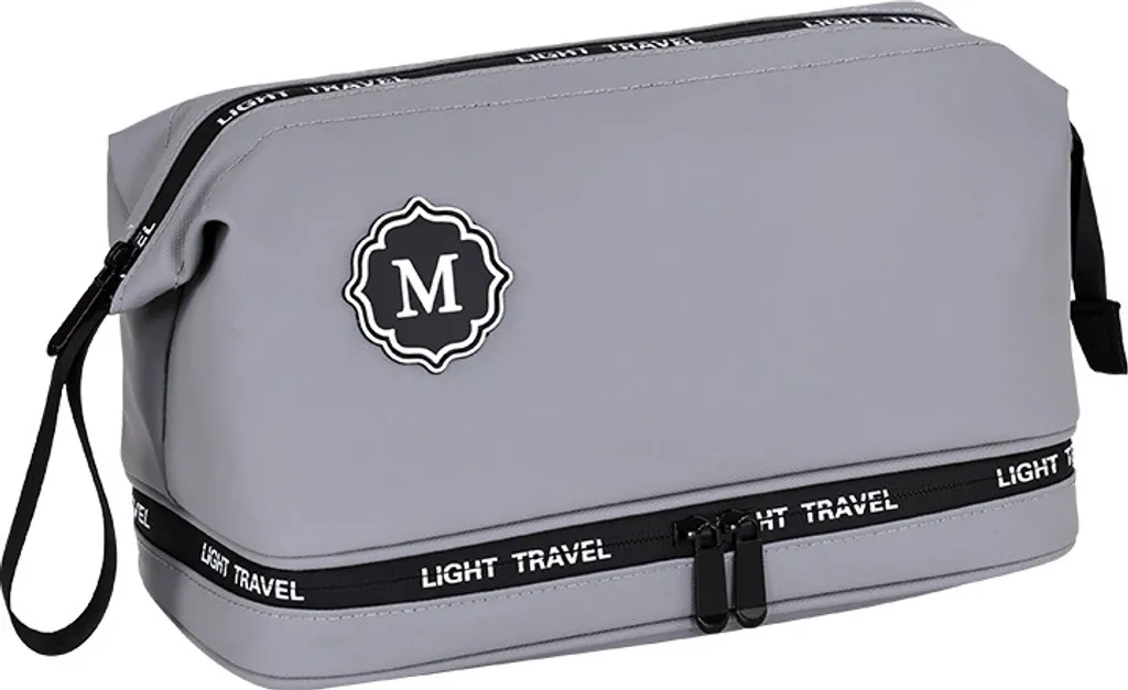 INF Borsa da Toilette da Viaggio da Uomo - Dopp Kit Impermeabile da Appendere Grigio