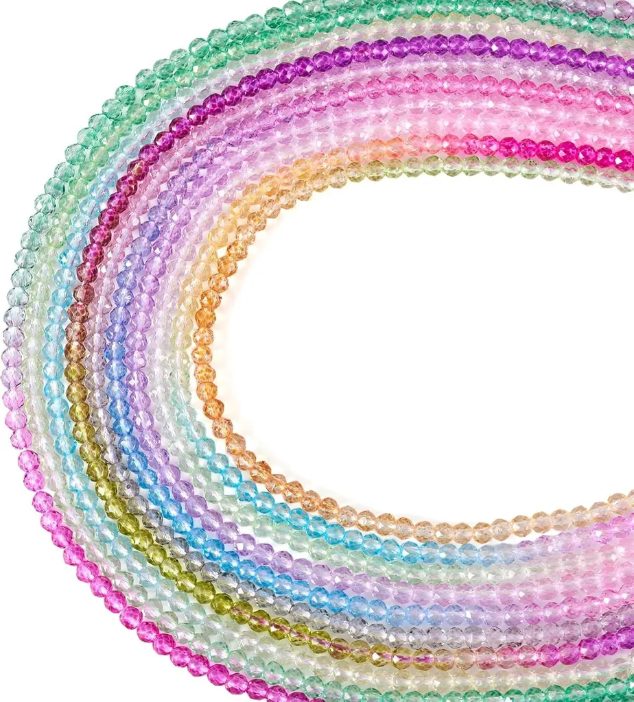 Perles Cristal Dégradé 3mm Facettées en Verre pour Création de Bijoux