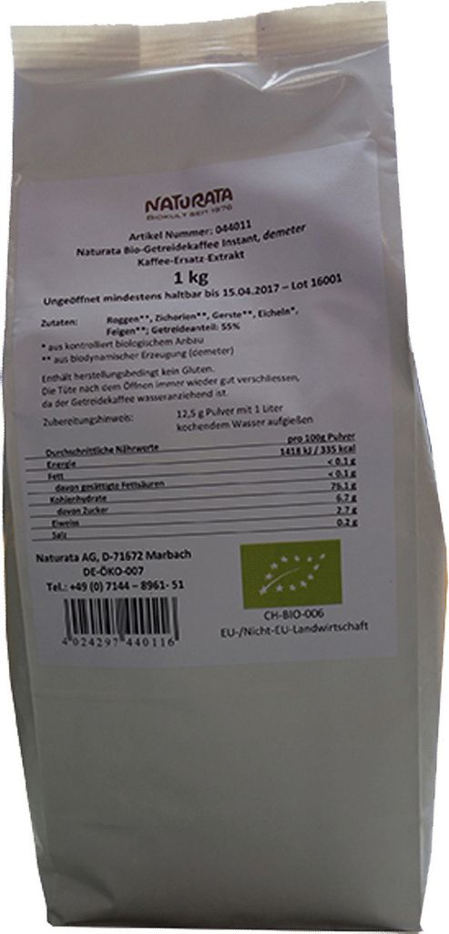 Naturata Getreidekaffee Classic Instant Großpackung demeter 1kg