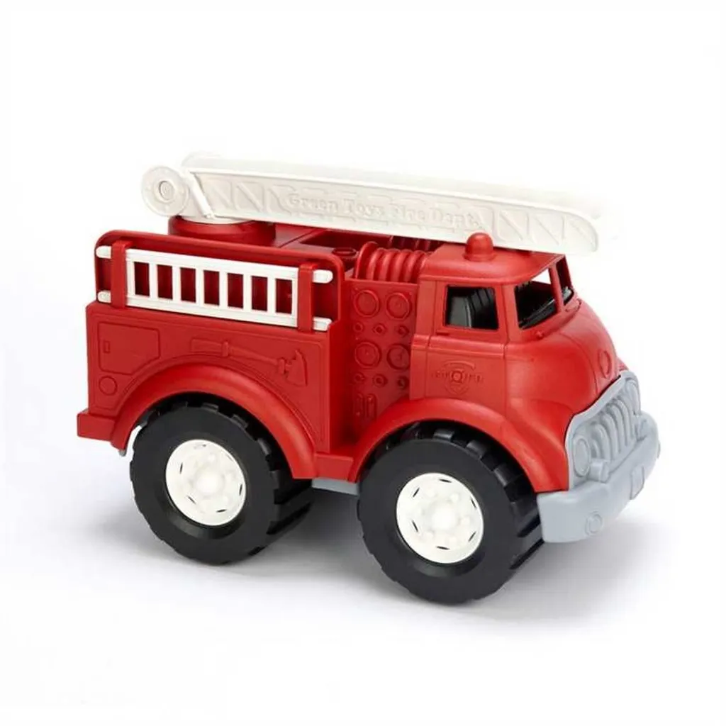 Jouet camion de pompier écologique avec échelle mobile et roues robustes