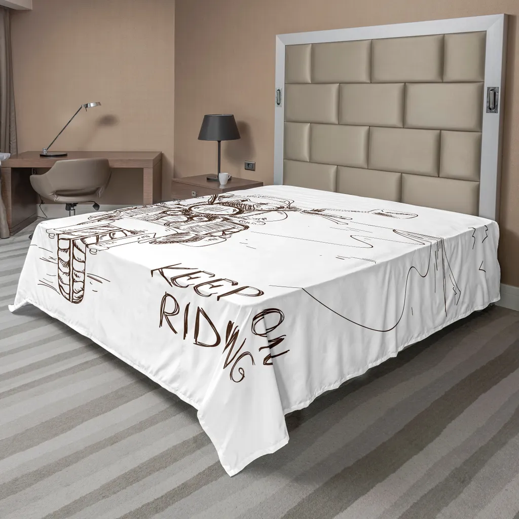 Lenzuolo Sopra ABAKUHAUS Moto Vintage | 260x228 Microfibra Marrone