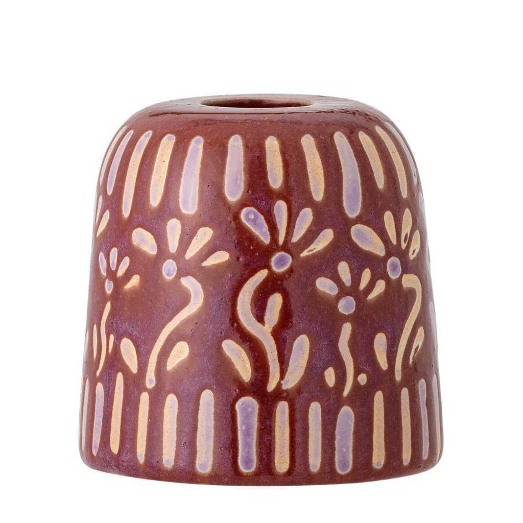 Bloomingville Kerzenhalter SAMSIN Violett 7x7 cm Kerzenständer Keramik