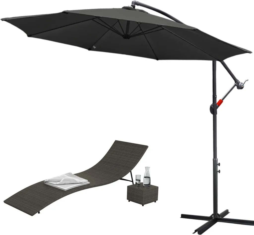 Ombrellone da Giardino Aopunly 3.5m Grigio Antracite - Design Sbalzo